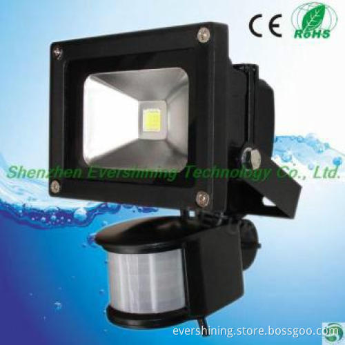 Outdoor 10W IP65 High Brightness LED PIR Sensor Flood Light